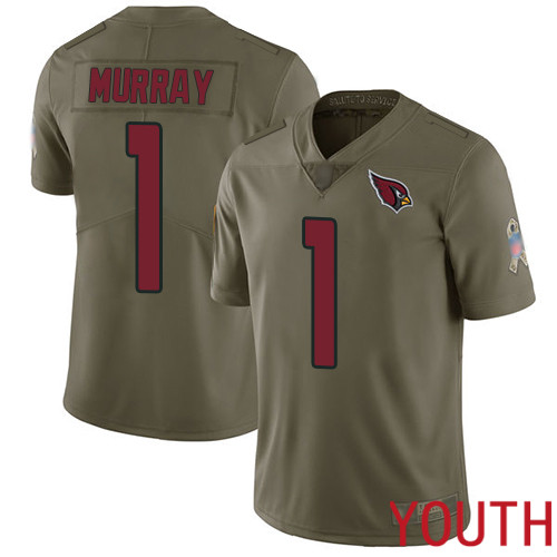 Arizona Cardinals Limited Olive Youth Kyler Murray Jersey NFL Football #1 2017 Salute to Service->youth nfl jersey->Youth Jersey